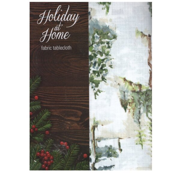 Newbridge Fabric Tablecloth Evergreen Dreams Oblong 60 x 120 New In Package - Picture 1 of 4